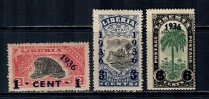 Liberia #248, 249, 251  Mint  Scott $1.45