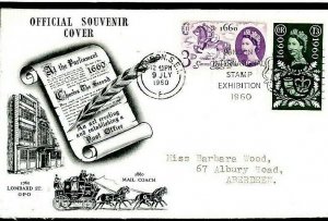GB London International Stamp Exhibition Illustrated Cover 1960{samwells}Q192 