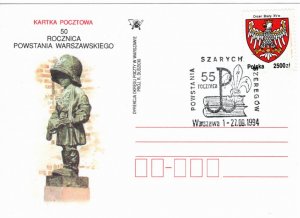 Poland 1994 postal card with Scout cancels