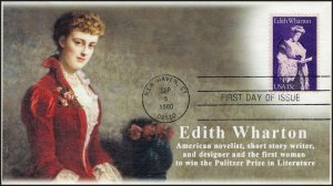 AO-1832, 1980, Edith Wharton, Add-on Cachet, First Day Cover, SC 1832, Writer