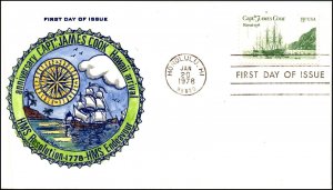 Scott 1733 13 Cents Resolution & Discovery TM  Historical Hand Painted FDC