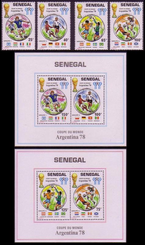 Senegal Football 4v+MS x 2 SG#669-MS673 MI#671-674+Blocks 31-32 SC#481-486