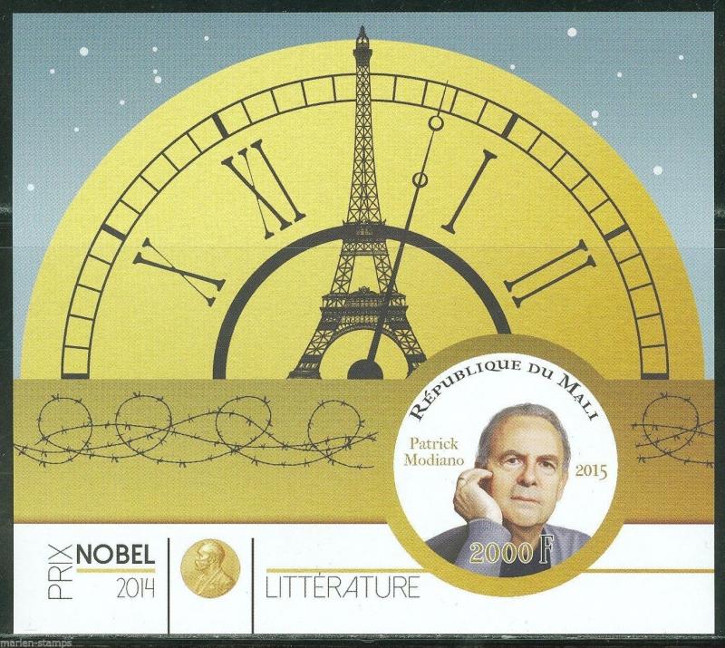 MALI 2015 NOBEL LITERATURE  PRIZE WINNER PATRICK MODIANO S/S IMPERFORATE MINT NH