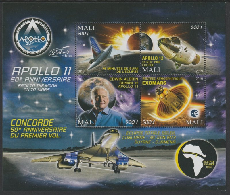 APOLLO - 50th ANNIVERSARY #1   perf sheet containing four values mnh