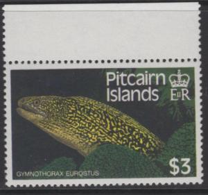 PITCAIRN ISLANDS SG313w 1988 $3 FISH WMK CROWN TO RIGHT OF CA MNH