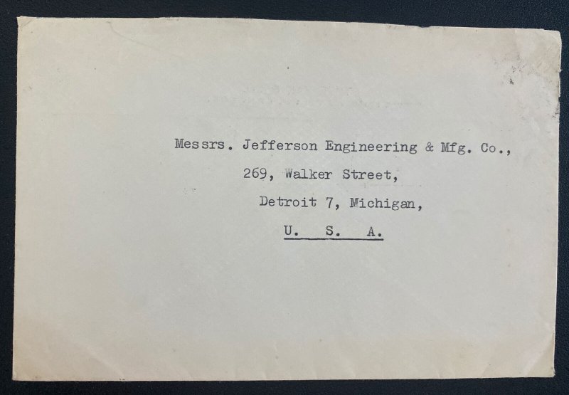 1948 Bangkok Thailand Commercial Cover To Detroit MI USA