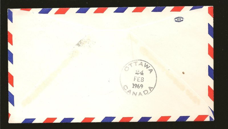 Canada 383 on 1969 Baddeck NS 60th Anniversary Heavier Than Air Flight Cover