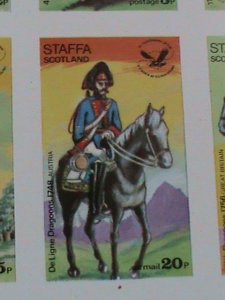 STAFFA SCOTLAND STAMP: SOLDIERS  ON HORSES IMPERF- MNH - MINI SHEET