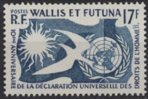 Wallis & Futuna 153 (mh) 17fr Human Rights issue, brt blue & dk blue (1958)