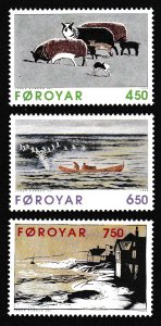 Faroe Is. Paintings by Janus Kamban 3v 1996 MNH SC#307-309 SG#315-317