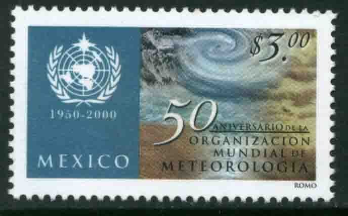 MEXICO 2210, WORLD METEOROLOGICAL ORGANIZATION. 50th ANNIVERSARY. MINT, NH. VF.