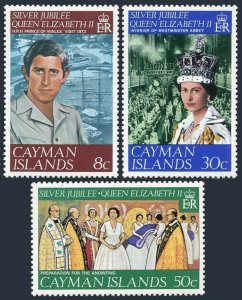 Cayman 379-381, MNH. Michel 380-382. Reign of Queen Elizabeth II, 25. 1977.