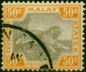Fed of Malay States 1905 50c Grey & Orange SG47 Fine Used