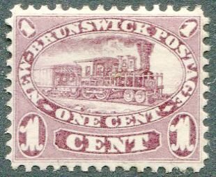 1860-3 New Brunswick 1c purple (SG8)  fine mint.  Cat £70