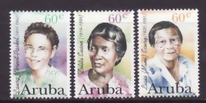 Aruba-Sc#139-41- id5-unused NH set-Famous Women-1996-