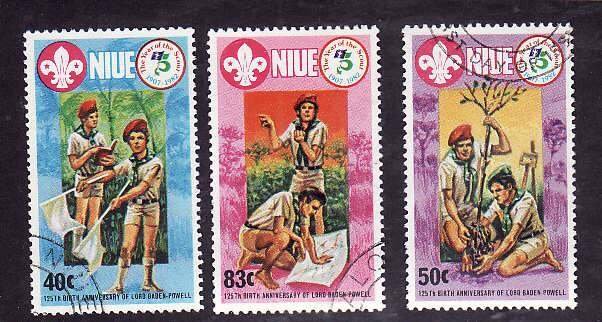 Niue-Sc#372-4- id5-used set-Boy Scouts-1983-