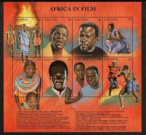 Lesotho 1998 - African Film Stars - Sheet of 8 Stamps - Scott #1150 - MNH