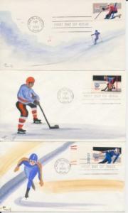 #1795-98 Winter Olympics set of 4 Hand Painted L. Ziola