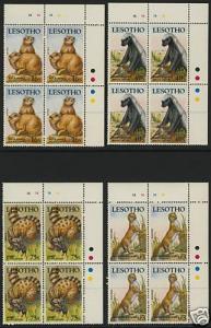 Lesotho 655-8 Plate Blocks MNH Animals, Small Mammals