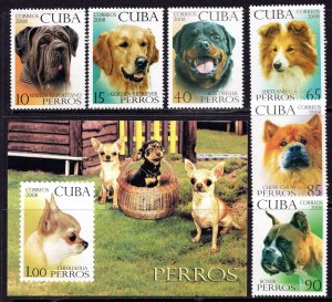 Cuba 2008 - Dogs - MNH Set + Souvenir Sheet