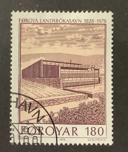 Faroe Islands 1978 Scott 40 used - 180o,  National Library, 150th Anniv