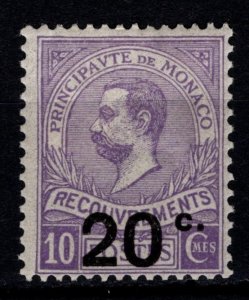 Monaco 1919 Prince Albert Def., Surch. 20c on 10c [Unused]