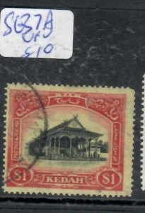 MALAYA KEDAH $1.00     SG 37A     VFU    P0405H