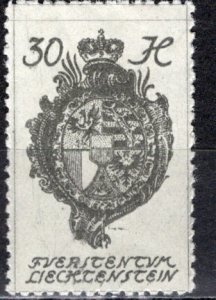 Liechtenstein; 1920: Sc. # 37: MNH Single Stamp > Narrow version