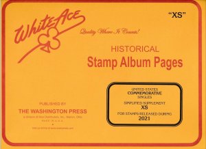 WHITE ACE 2021 US Commemorative Singles Simplified Stamp Album Supplement XS