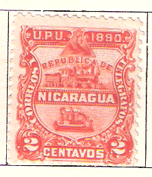 Nicaragua stamp # 21 Orange 1890  MLH