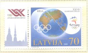 Latvia Sc 513 2000 Sydney Olympics stamp mint NH