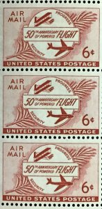 C47  Powered Flight 50th Anniversary Airmail MNH 6 c Sheet  of 50  FV $3.00 1953