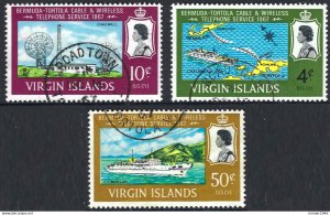 BRITISH VIRGIN ISLANDS 1967 QEII Multicoloured, Cable and Wireless Set SG217-...