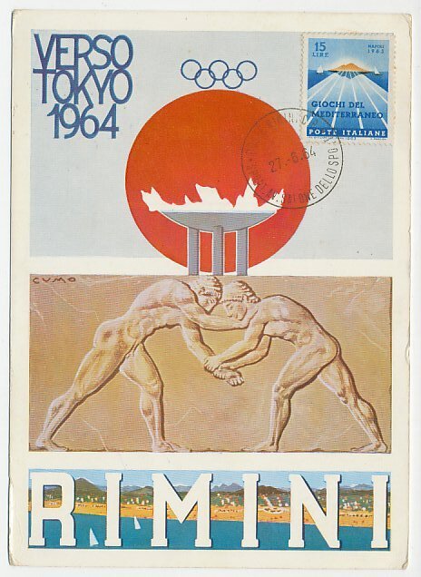 Maximum card / Postmark Italy 1964 Sports Rimini