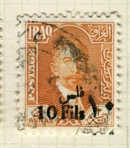 IRAQ; 1932 early Faisal I surcharged issue fine used 10f. value 