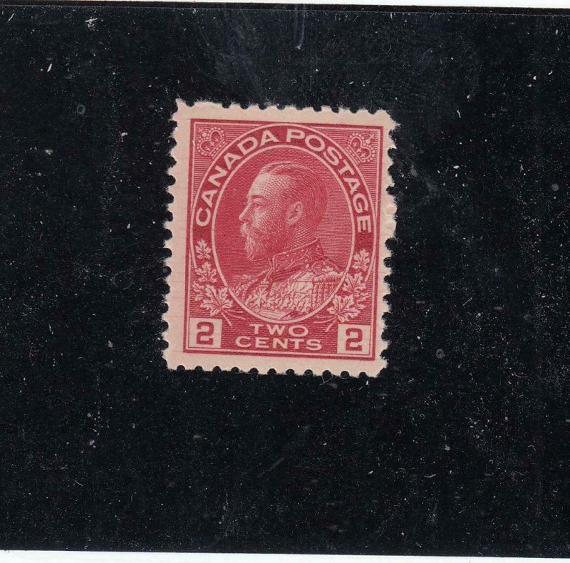 CANADA (KSG601) # 106ix FVF-MH 2cts KGV ADMIRAL /DP ROSE RED /HAIRLINES  CAT $90