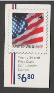 U.S. Scott Scott #3549Bc-3649Bd BK287 American Flag Stamp - Mint NH Booklet