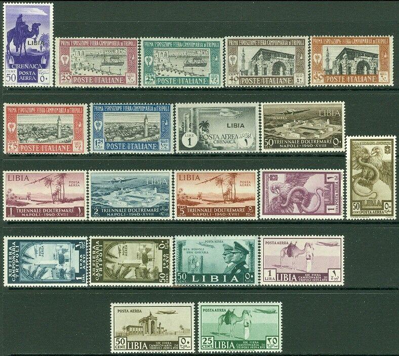 EDW1949SELL : LIBYA 3 Better Complete sets. Very Fine, Mint Original Gum Cat $83