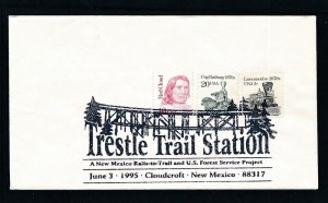 D455890 USA Commemorative Cover Trestle Trail Station Trains Locomotives 1995