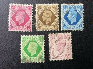 Great Britain Scott Number 226-228, 235-248 Used