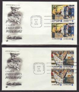 US 1489-1998 Postal People 1973 Artcraft S/5 U/A FDC