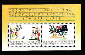 D3-Cocos Islands-Scott#125-unused NH sheet-Flags-Self-Descri