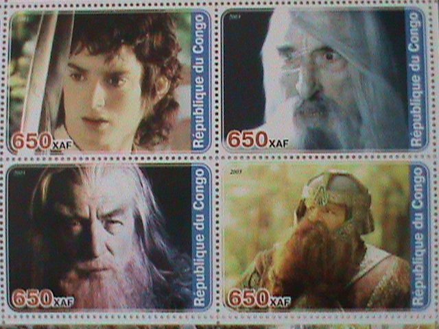 ​CONGO-2003- LORD OF THE RINGS-FAMOUS MOVIE-MNH SHEET VF WE SHIP TO WORLDWIDE
