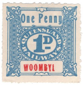 (I.B) Australia - Queensland Railways : Parcel Stamp 1d (Woombye) 