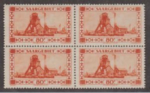 Saar Scott #129 Stamps - Mint NH Block of 4