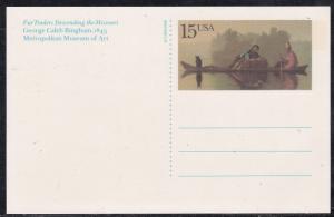 U.S. # UX147, Fur Traders, Postal Card,  Unused