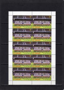 St.Vincent 1987 Sc#1052/1059 SOCCER TEAMS 8 Mini-Sheetlets ovpt.SPECIMEN MNH