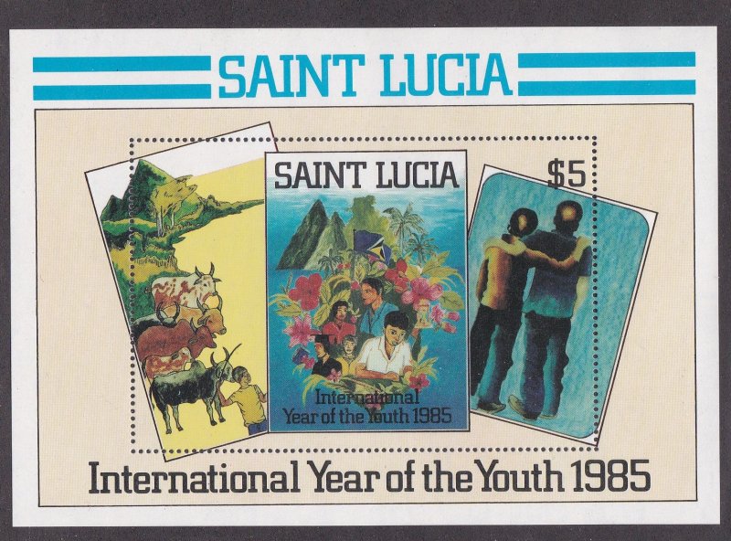 St.Lucia # 795, Abstracts by Lyndon Samuel, Souvenir Sheet, NH, 1/2 Cat.