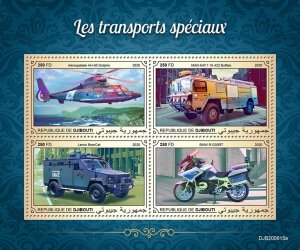 DJIBUTI - 2020 - Special Transport - Perf 4v Sheet- Mint Never Hinged