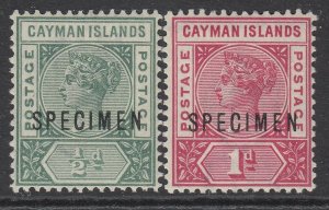 SG 1-2 Cayman islands 1900 ½d & 1d Overprinted  specimen set of 2 very lightly m